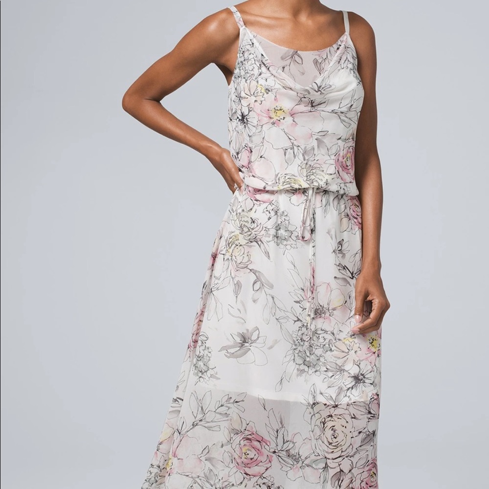 WHBM Floral Printed Blouse Dress